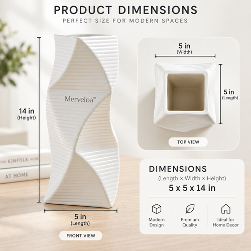 Merveloa™ Modern Sculptural Textured Vase – Contemporary Home Decor