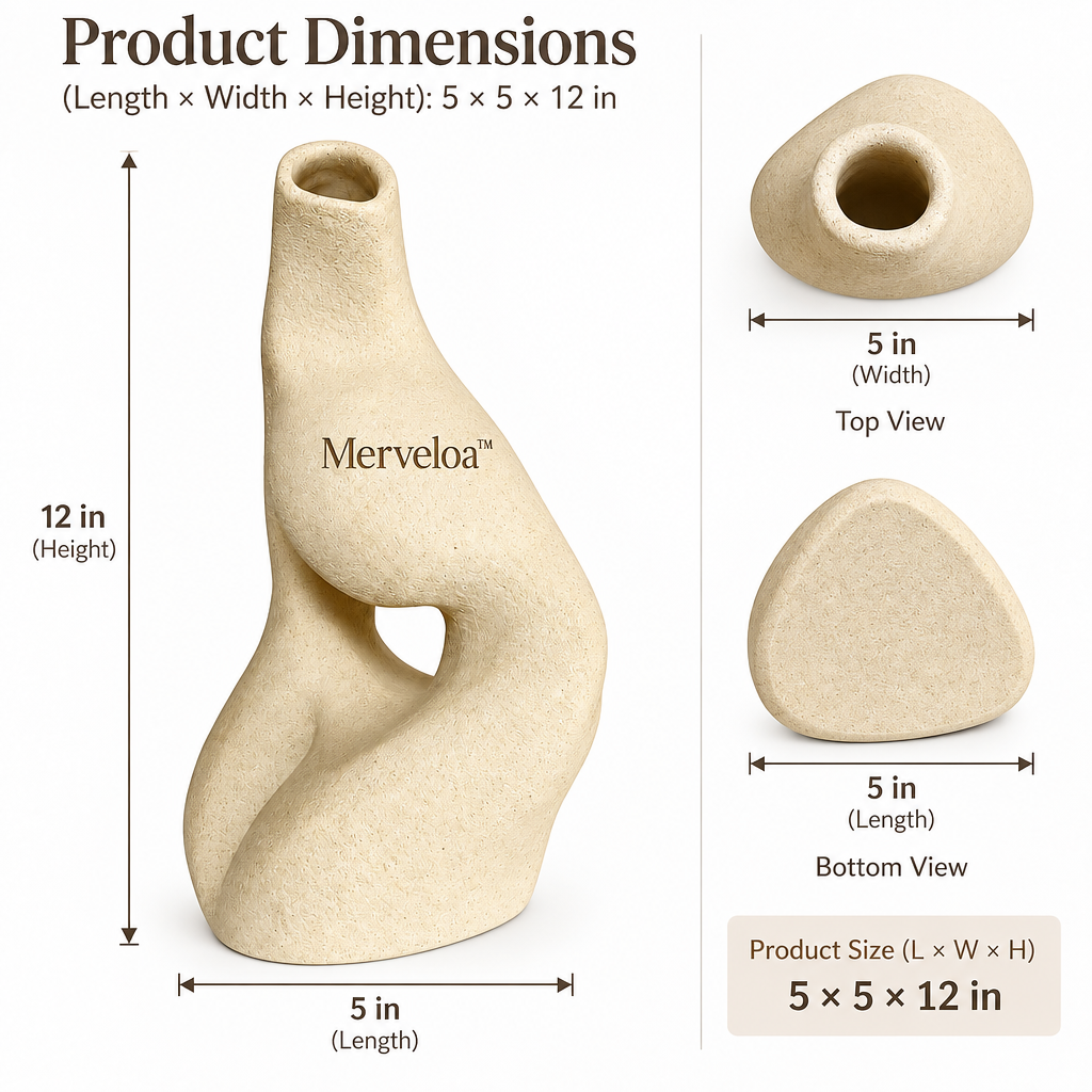 Merveloa™ Sculptural Ceramic Vase – Organic Modern Decorative Accent