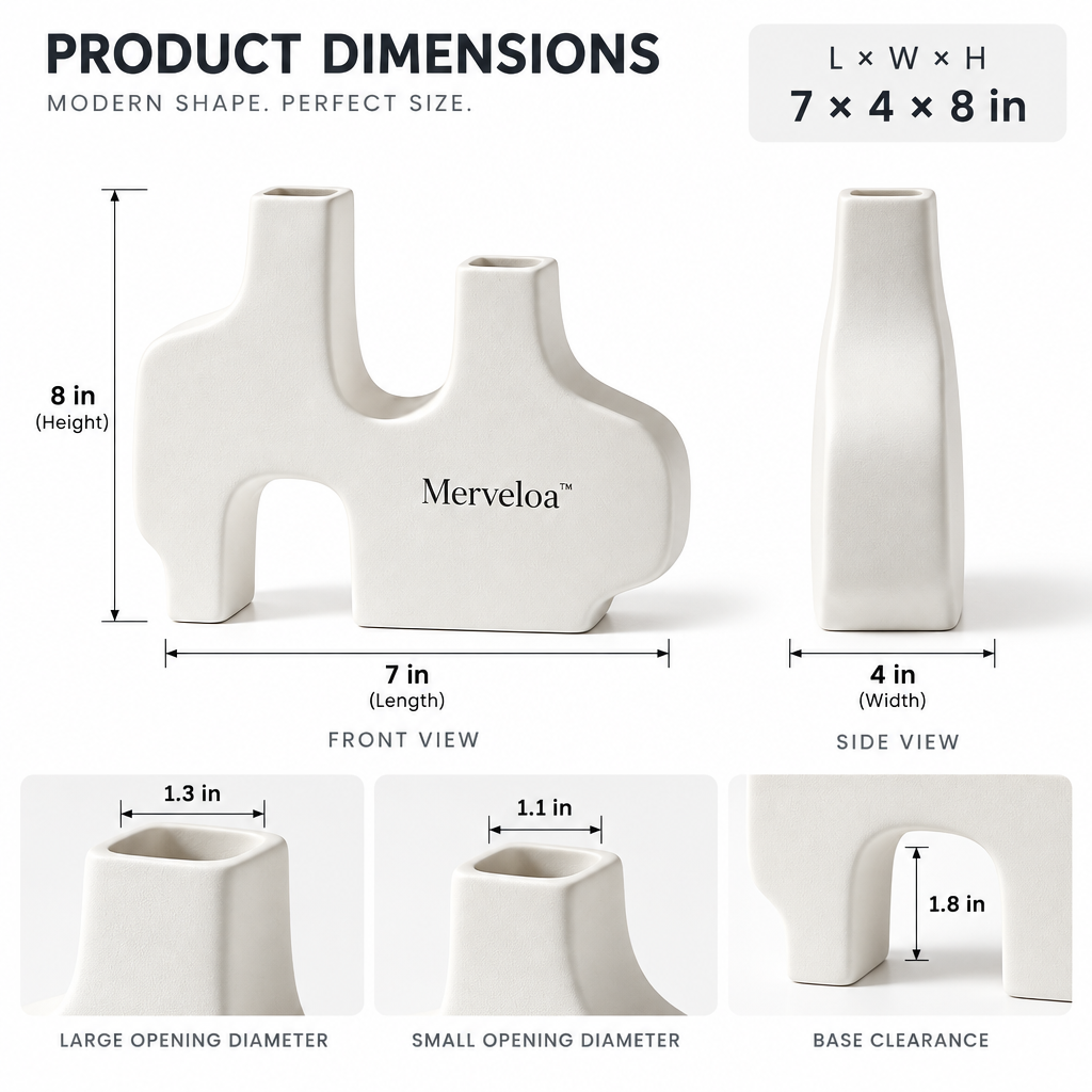 Merveloa™ Sculptural Decorative Vase – Modern Artistic Home Accent