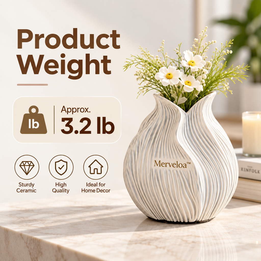 Merveloa™ Ripple Bloom Ceramic Vase
