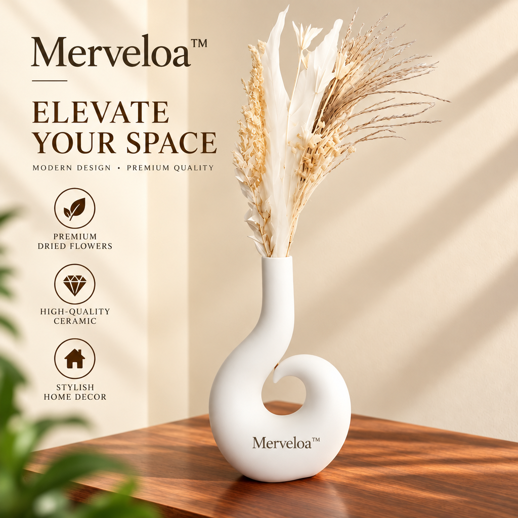 Merveloa™ Modern Sculptural Vase – Minimalist Artistic Home Decor