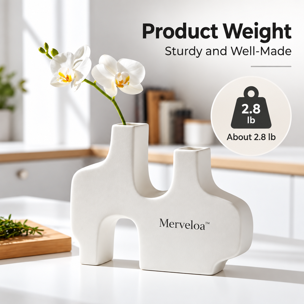 Merveloa™ Sculptural Decorative Vase – Modern Artistic Home Accent