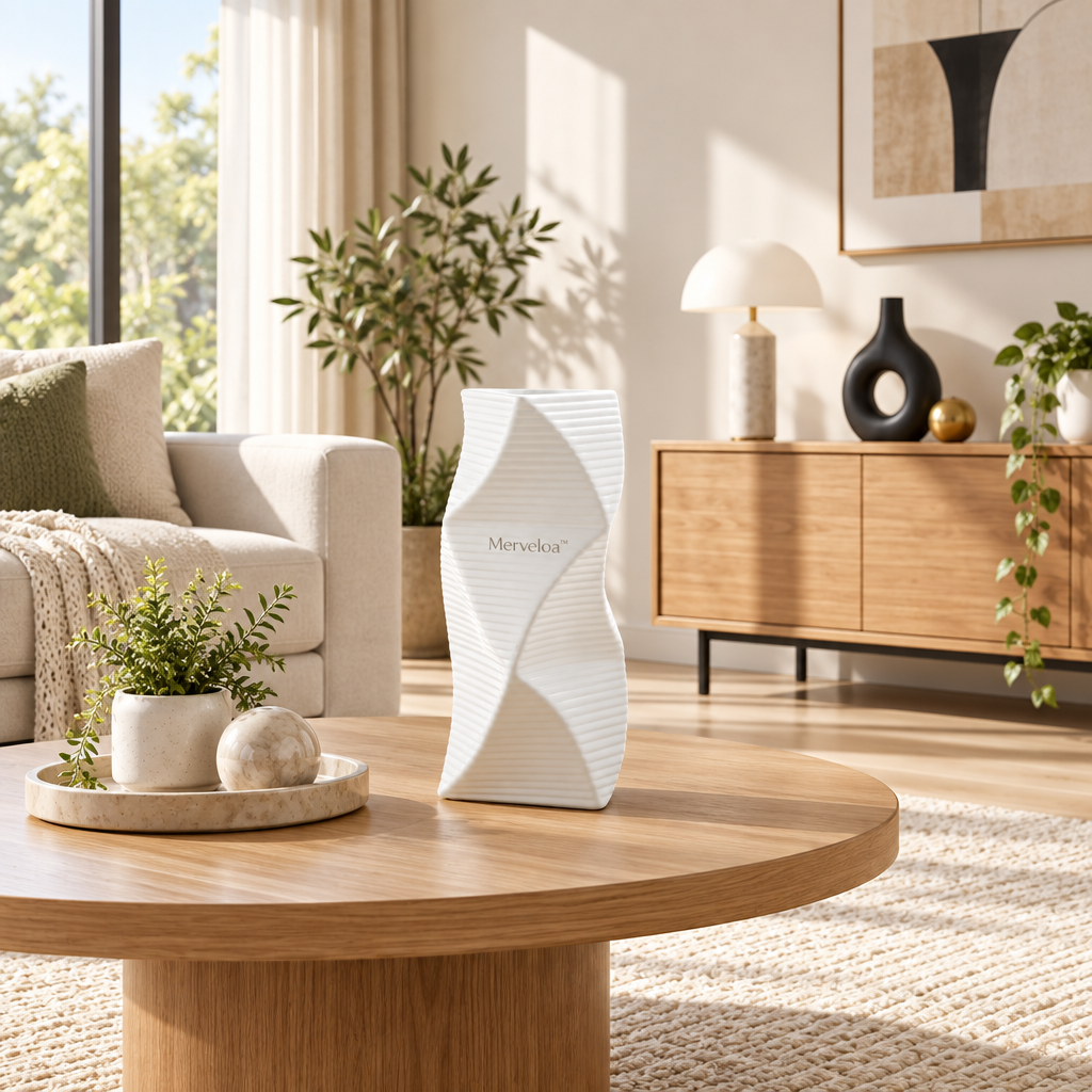 Merveloa™ Modern Sculptural Textured Vase – Contemporary Home Decor