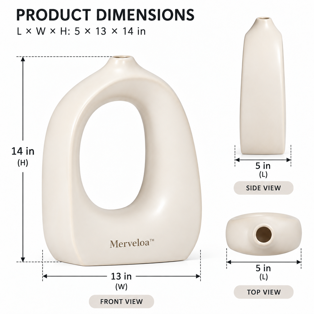 Merveloa™ Sculptural Ceramic Loop Vase