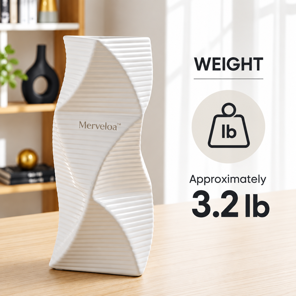 Merveloa™ Modern Sculptural Textured Vase – Contemporary Home Decor