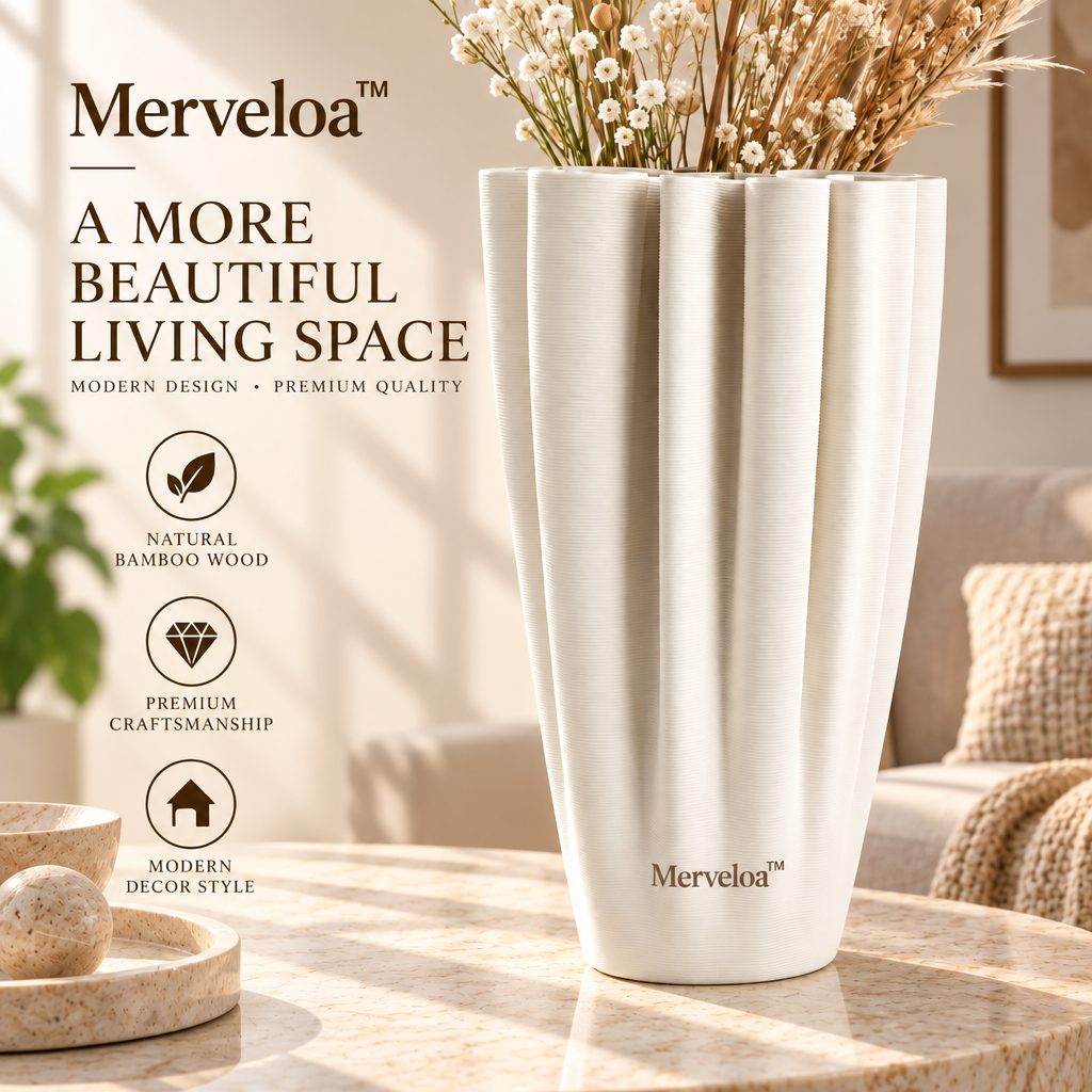 Merveloa™ Sculptural Modern Vase – Artistic Home Decor Accent