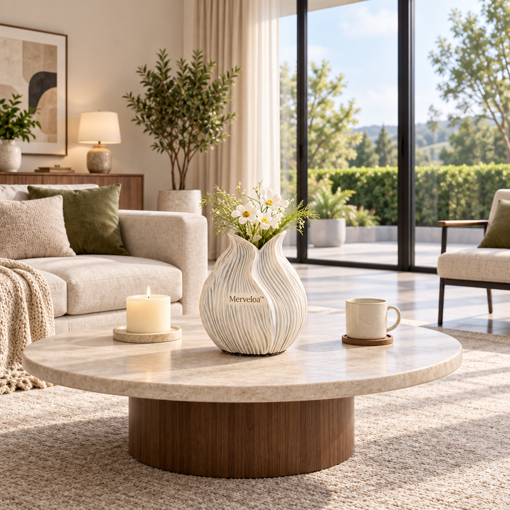 Merveloa™ Ripple Bloom Ceramic Vase