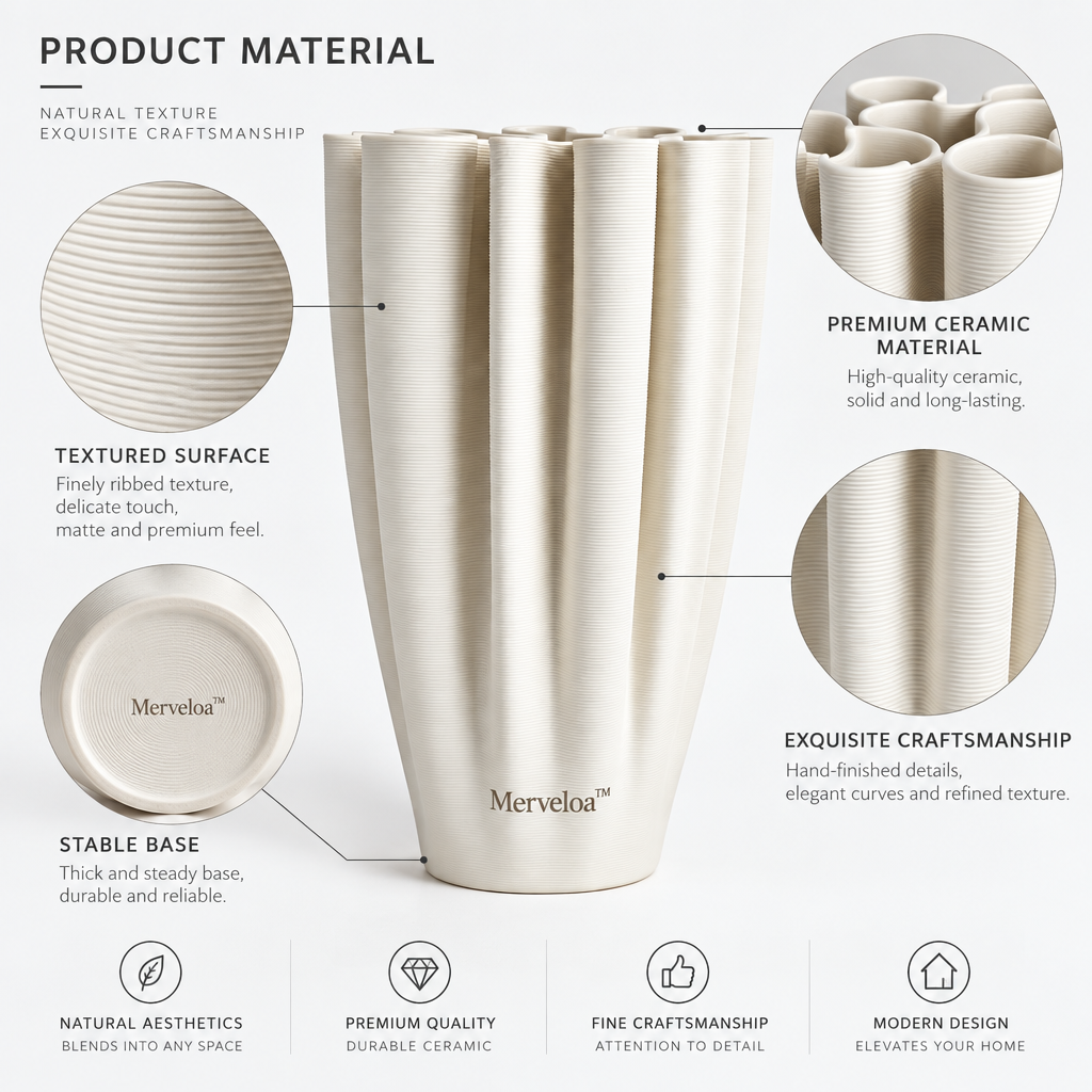 Merveloa™ Sculptural Modern Vase – Artistic Home Decor Accent