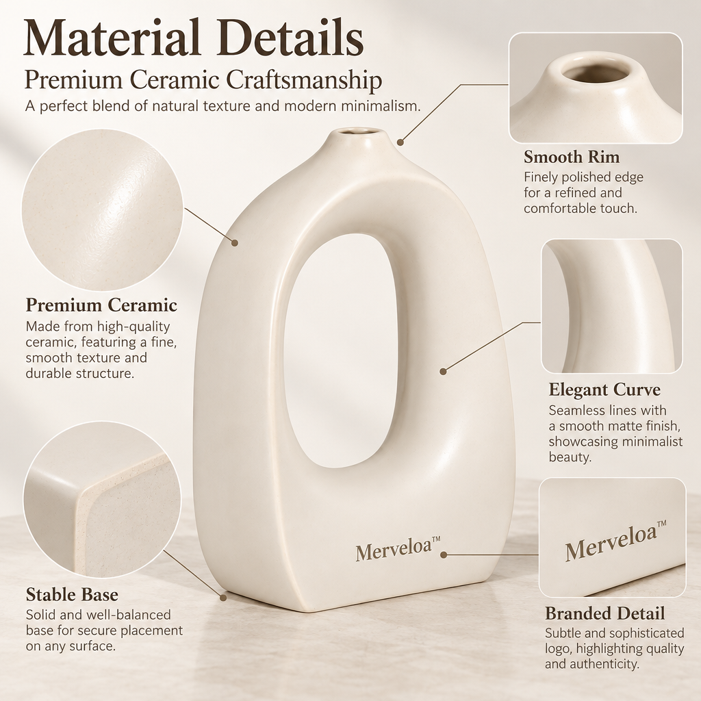 Merveloa™ Sculptural Ceramic Loop Vase