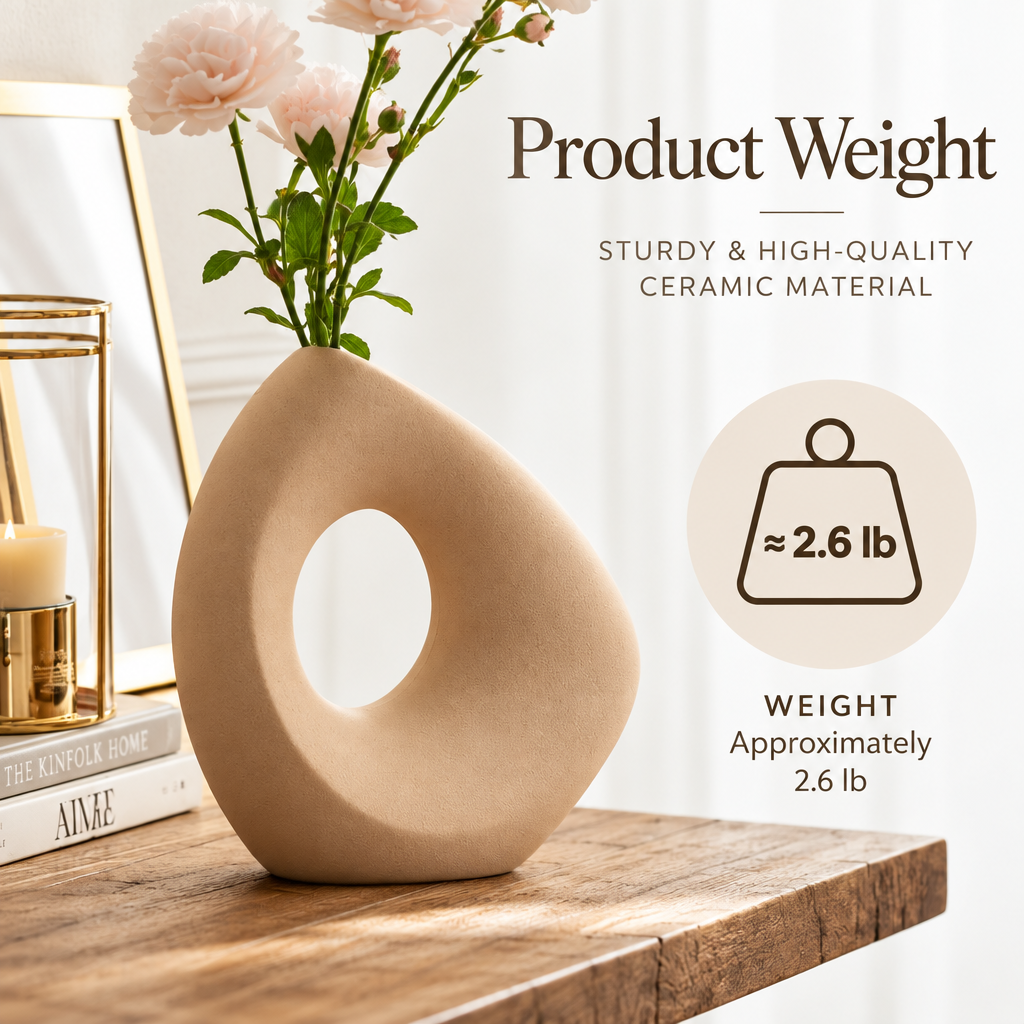 Merveloa™ Sculptural Hollow Ceramic Vase – Modern Minimalist Home Decor