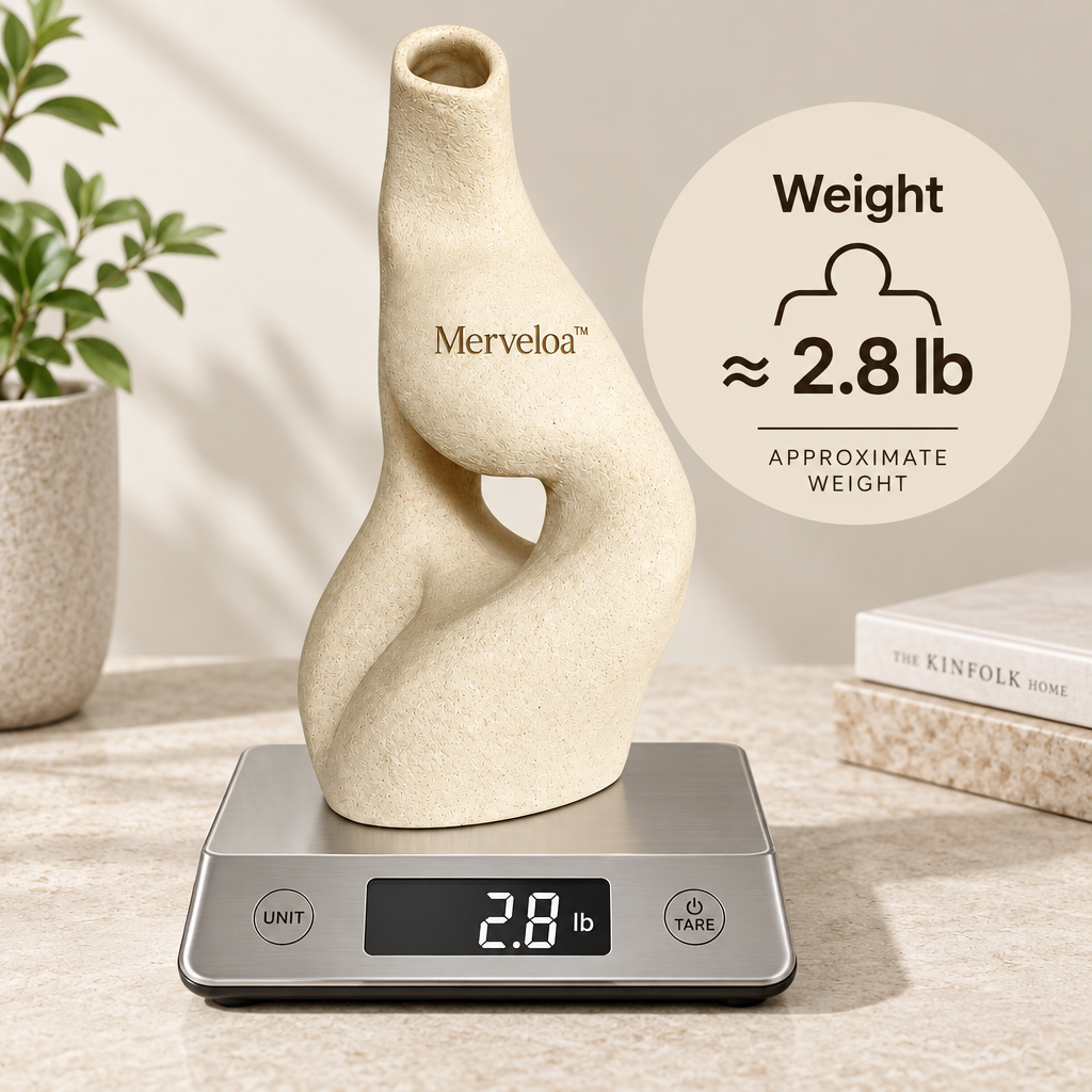 Merveloa™ Sculptural Ceramic Vase – Organic Modern Decorative Accent
